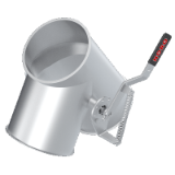 Two-way valves with interior collar 60°, asymmetrical, without flap seal, manually operated - Two-way valves