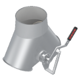 Two-way valves with flap seal 60°, symmetrical, manually operated - Two-way valves